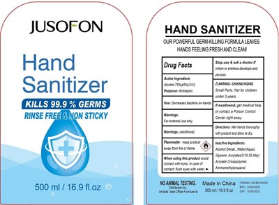 jusofon hand sanitizer 500 ml 75.jpg image description - jusofon hand sanitizer 500 ml 75